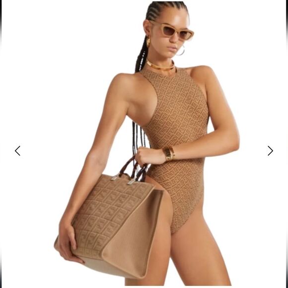 Fendi x Skims High Neck Logo Bodysuit - Picture 7 of 8